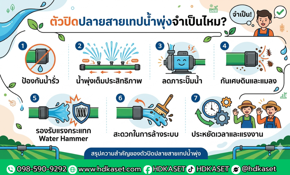 ตัวปิดปลายสายเทปน้ำพุ่ง